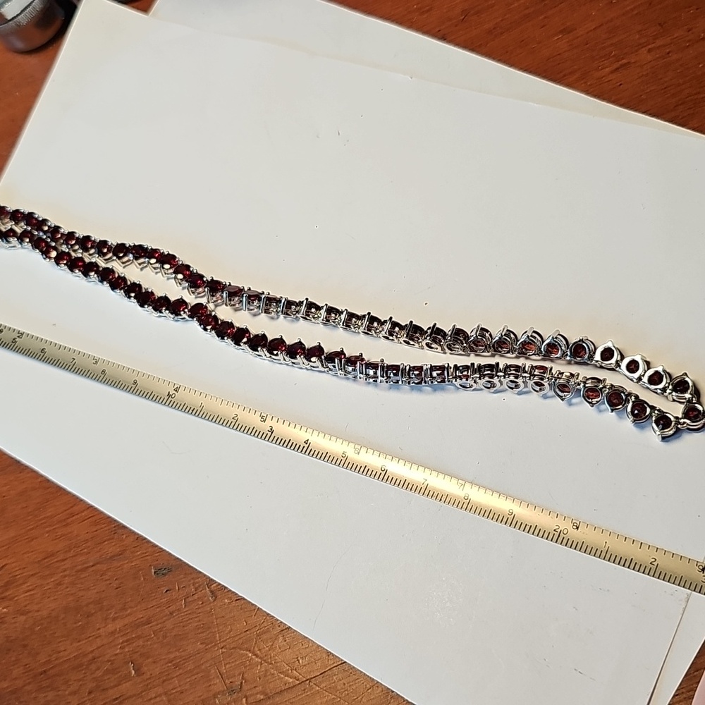Rhodolite Garnet Tennis Necklace - Picture 5 of 5